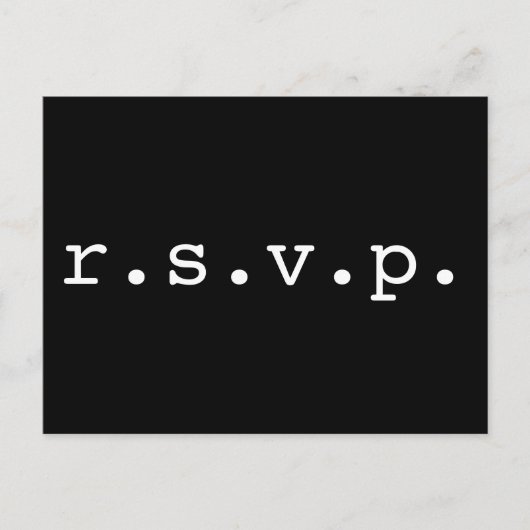 Eenvoudig, minimalistisch en basic "r.s.v.p." Brie Briefkaart (Voorkant)