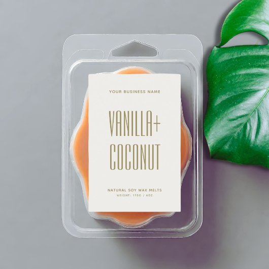 Eenvoudig minimalistisch etiket voor ivoorsojassme