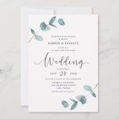 Eenvoudig Minimalistisch Eucalyptus Frame Script T Kaart (Voorkant)