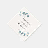 Eenvoudig minimalistisch eucalyptus Lijst bruiloft Servet (Hoek)