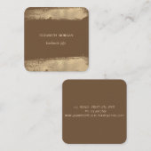 Eenvoudig, minimalistisch, Faux Gold Bruske Vierkante Visitekaartje (Voorkant / Achterkant)