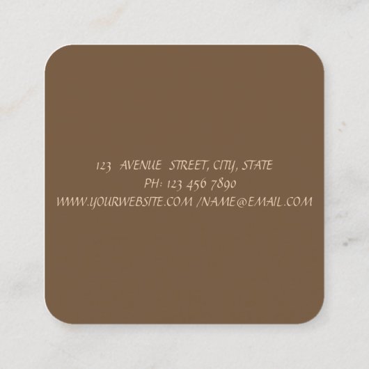 Eenvoudig, minimalistisch, Faux Gold Bruske Vierkante Visitekaartje (Achterkant)