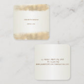 Eenvoudig, minimalistisch, Faux Gold Bruske Vierkante Visitekaartje (Voorkant / Achterkant)