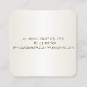 Eenvoudig, minimalistisch, Faux Gold Bruske Vierkante Visitekaartje (Achterkant)