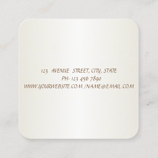 Eenvoudig, minimalistisch, Faux Gold Bruske Vierkante Visitekaartje (Achterkant)