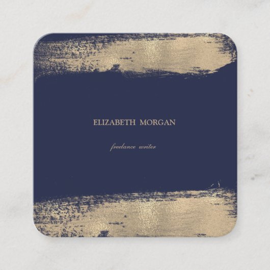 Eenvoudig, minimalistisch, Faux Gold Bruske Vierkante Visitekaartje (Voorkant)