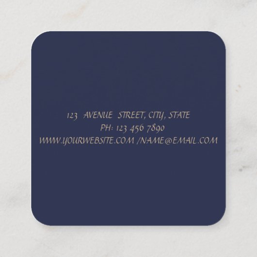 Eenvoudig, minimalistisch, Faux Gold Bruske Vierkante Visitekaartje (Achterkant)