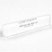 Eenvoudig minimalistisch formeel acryl naambordje