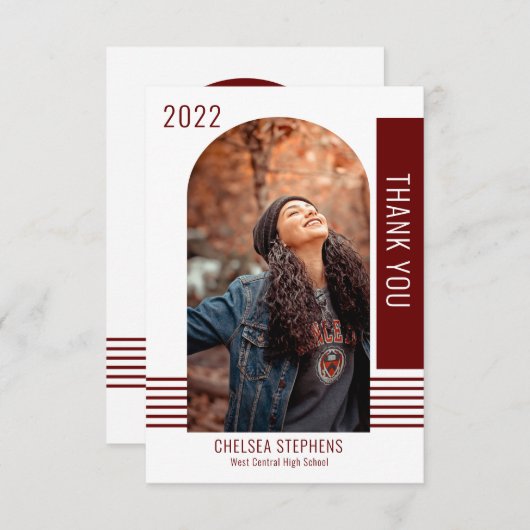 Eenvoudig minimalistisch foto 2022-Afstuderen - Ha Bedankkaart (Voorkant / Achterkant)