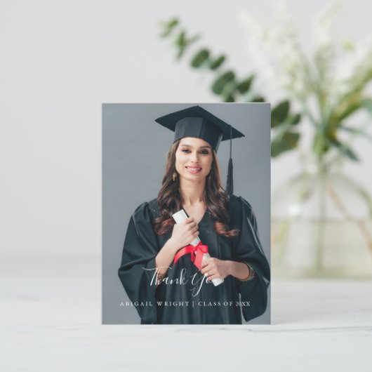 Eenvoudig minimalistisch foto-Afstuderen Hartelijk Briefkaart (Staand voorkant)
