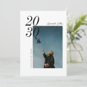 Eenvoudig minimalistisch foto-Afstuderen Kaart (Staand voorkant)