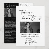 Eenvoudig minimalistisch foto-herdenkingsprogramma programmakaart (Voorkant / Achterkant)