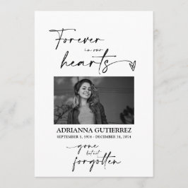 Eenvoudig minimalistisch foto-herdenkingsprogramma programmakaart