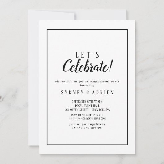 Eenvoudig minimalistisch foto Lijst Laten we viere Kaart (Voorkant)