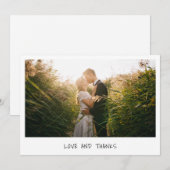 Eenvoudig minimalistisch foto Modern Wedding Bedankkaart (Voorkant / Achterkant)