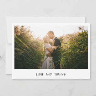 Eenvoudig minimalistisch foto Modern Wedding Bedankkaart