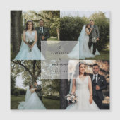 Eenvoudig minimalistisch fotocollage bruiloft Dank (Voorkant)