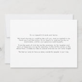 Eenvoudig minimalistisch fotohuwelijk bedankkaart (Achterkant)