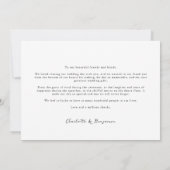 Eenvoudig minimalistisch fotohuwelijk bedankkaart (Achterkant)