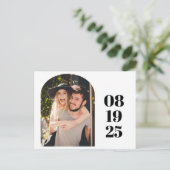 Eenvoudig minimalistisch fotohuwelijk briefkaart (Staand voorkant)