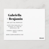 Eenvoudig minimalistisch fotohuwelijk briefkaart (Achterkant)