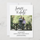 Eenvoudig minimalistisch fotohuwelijk save the date (Voorkant)