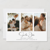 Eenvoudig minimalistisch fotohuwelijk save the date (Voorkant)