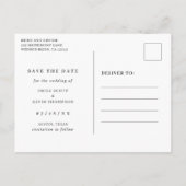 Eenvoudig minimalistisch fotohuwelijk sparen de da uitnodiging briefkaart (Achterkant)