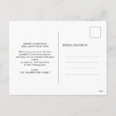 Eenvoudig minimalistisch fotoscript kerst feestdagenkaart (Achterkant)