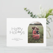 Eenvoudig minimalistisch fotowinter-feestdagen feestdagenkaart (Staand voorkant)