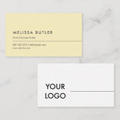 Eenvoudig minimalistisch geel Logo pasta Visitekaartje (Voorkant / Achterkant)