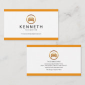 Eenvoudig minimalistisch geel strepes taxi-stuurpr visitekaartje (Voorkant / Achterkant)