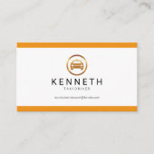 Eenvoudig minimalistisch geel strepes taxi-stuurpr visitekaartje (Voorkant)