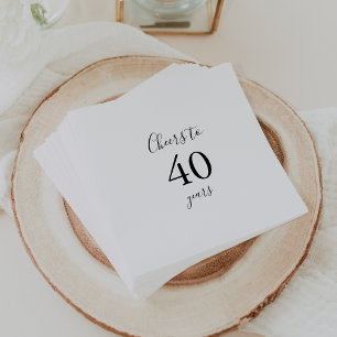 Eenvoudig minimalistisch gejuich voor 40 jaar verj servet