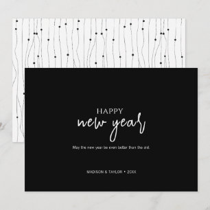 Eenvoudig minimalistisch Gelukkig Nieuwjaar Feestdagenkaart