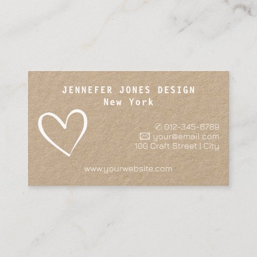 Eenvoudig minimalistisch gemaakt liefde hart kraft visitekaartje (Achterkant)
