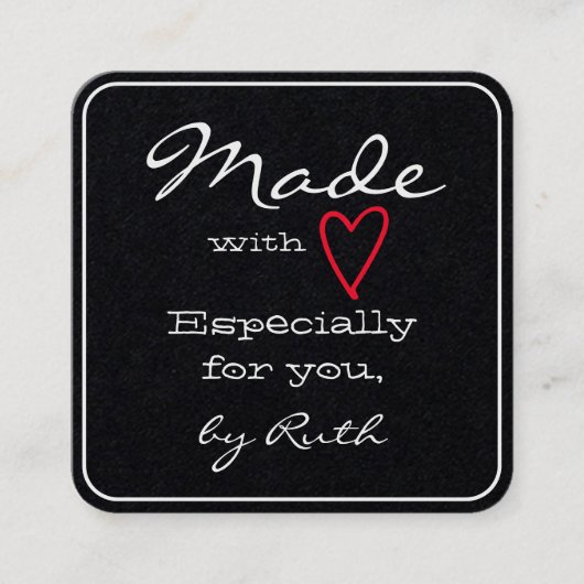 Eenvoudig minimalistisch gemaakt met Love Red Hear Vierkante Visitekaartje (Voorkant)