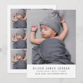 Eenvoudig minimalistisch genderneutraal foto-Baby  Aankondiging (Voorkant / Achterkant)