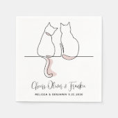 Eenvoudig minimalistisch gepersonaliseerd kat-wedd servet (Voorkant)