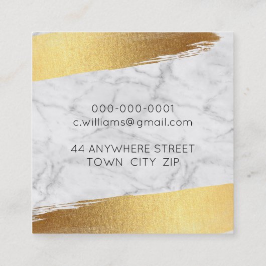 EENVOUDIG MINIMALISTISCH glam faux gouden folie bo Vierkante Visitekaartje (Achterkant)