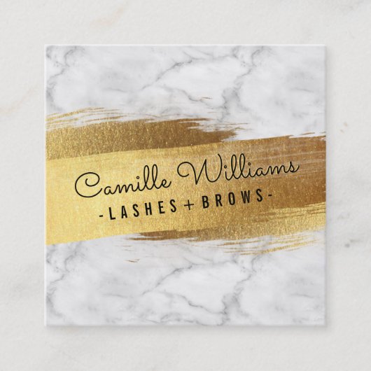 EENVOUDIG MINIMALISTISCH glam faux gouden folie bo Vierkante Visitekaartje (Voorkant)