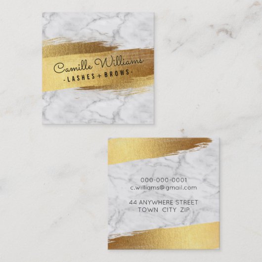 EENVOUDIG MINIMALISTISCH glam faux gouden folie bo Vierkante Visitekaartje