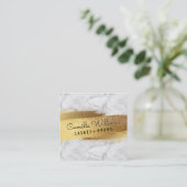 EENVOUDIG MINIMALISTISCH glam faux gouden folie bo Vierkante Visitekaartje (Staand voorkant)