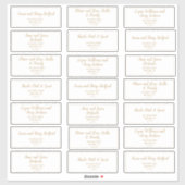 Eenvoudig minimalistisch|Gold Lijst Gastadres Sticker (Vel)