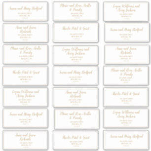 Eenvoudig minimalistisch Gold Lijst Gastadres Sticker