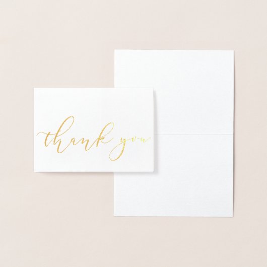 Eenvoudig, minimalistisch Gold-script bedankt Folie Kaarten (Display)