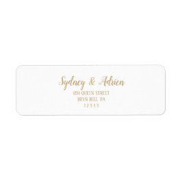 Eenvoudig minimalistisch|Gold uitnodiging retourad Etiket