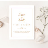 Eenvoudig minimalistisch|Goud Lijst Bewaar de datu Save The Date