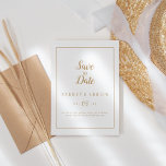 Eenvoudig minimalistisch|Goud Lijst Bewaar de datu Save The Date<br><div class="desc">Deze eenvoudige minimalistische|gouden lijst save the date is perfect voor een elegante bruiloft. Het klassieke ontwerp is voorzien van een basic border lijst en stijlvolle gouden en witte typografie met een moderne minimal look. QSD117</div>