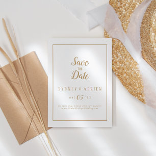 Eenvoudig minimalistisch Goud Lijst Bewaar de datu Save The Date